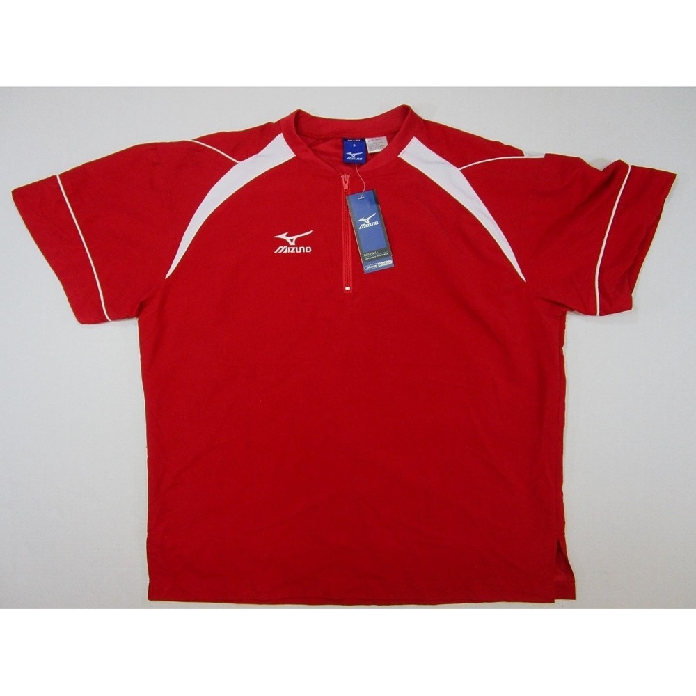 Mizuno Mens Windproof baseball SS Pullover NWT training Practice Size Small Red